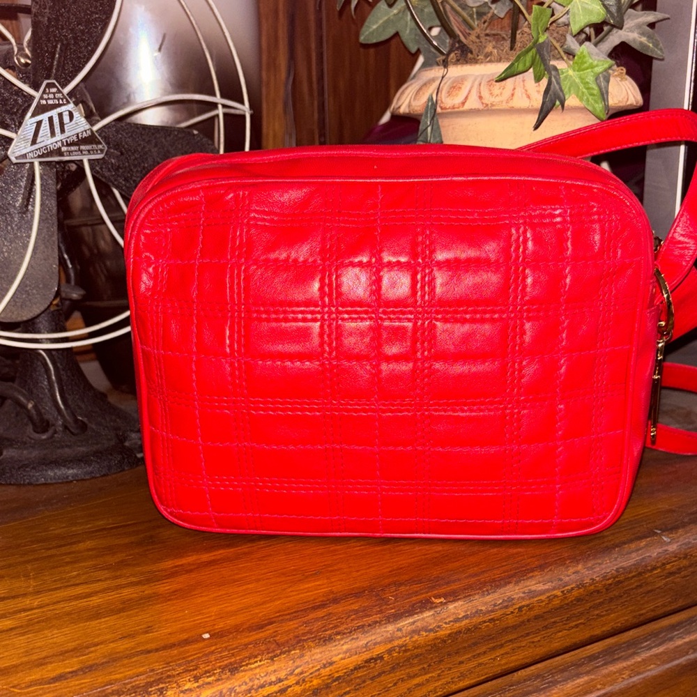 Mark Cross vintage red quilted Crossbody
